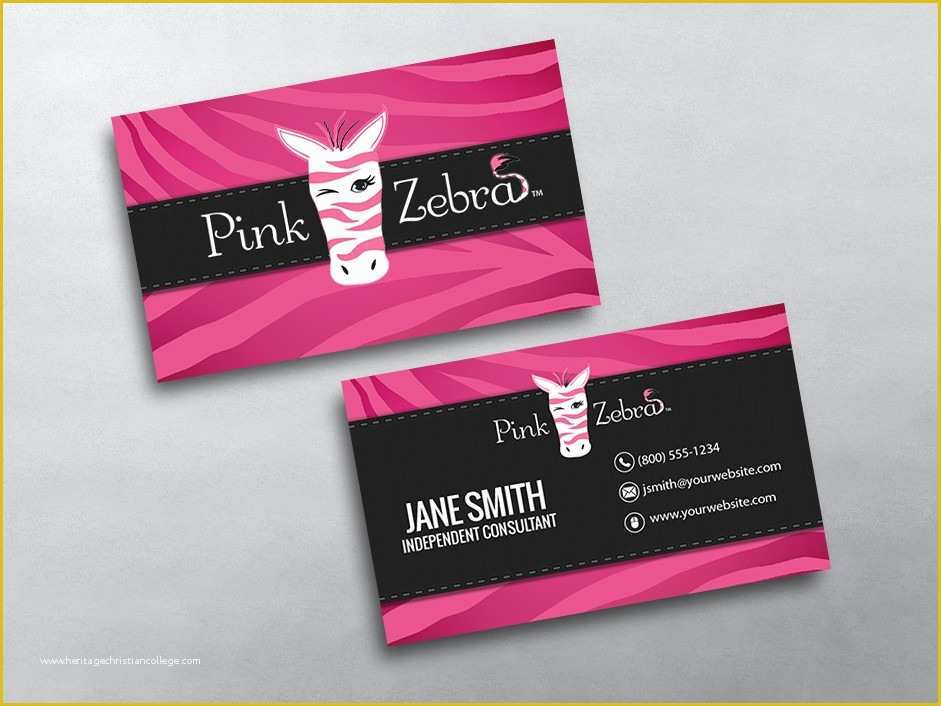 Pink Zebra Business Card Template Free Of Pink Zebra Business Cards