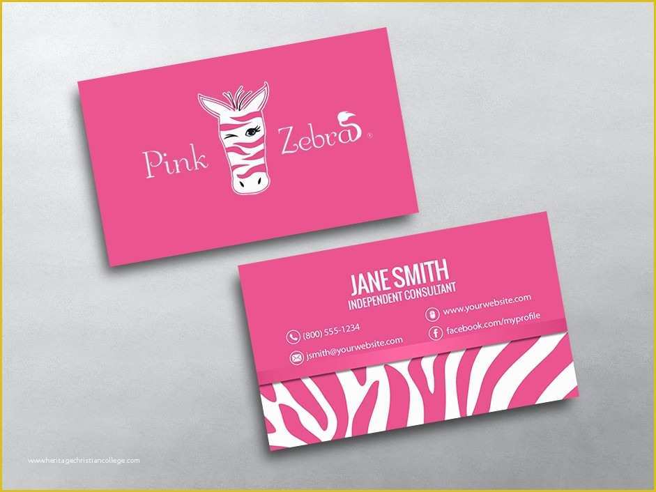 Pink Zebra Business Card Template Free Of Pink Zebra Business Cards