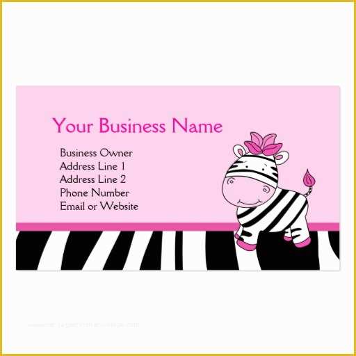 Pink Zebra Business Card Template Free Of Pink Zebra Customizable Business Card Template