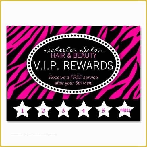Pink Zebra Business Card Template Free Of Pink Zebra Print Salon Loyalty Rewards Card Business Cards