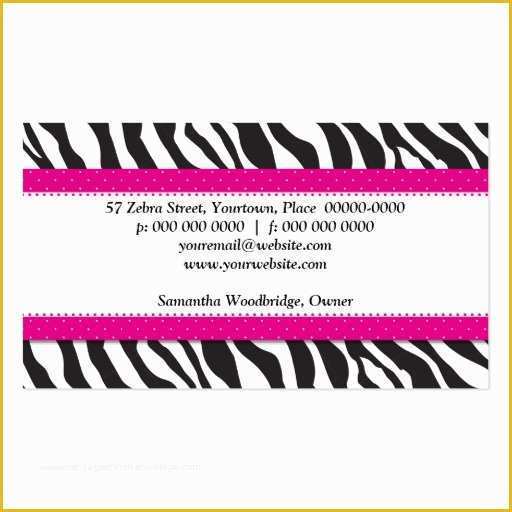 Pink Zebra Business Card Template Free Of Pink Zebra Ribbon Business Card