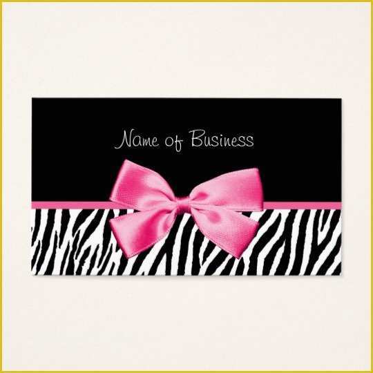 Pink Zebra Business Card Template Free Of Trendy Black and White Zebra Print Pink Ribbon Business