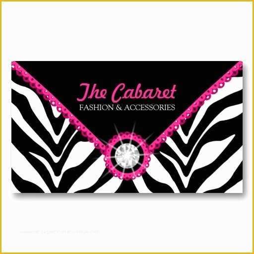 Pink Zebra Business Card Template Free Of Zebra Print Pink Lace and Diamond Business Cards