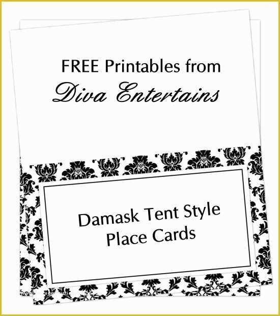 Place Card Template Free Download Of Fab Friday Free Damask Place Cards