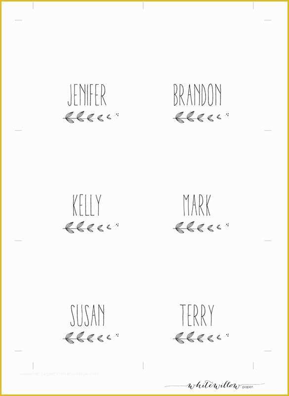 Place Card Template Free Download Of Name Card Template – 16 Free Sample Example format