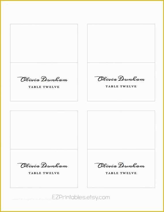 Place Card Template Free Download Of Printable Place Card Avery 5302 Template Instant Download
