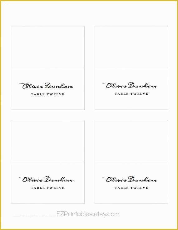 Place Card Template Free Download Of Printable Place Card Avery 5302 Template Instant Download