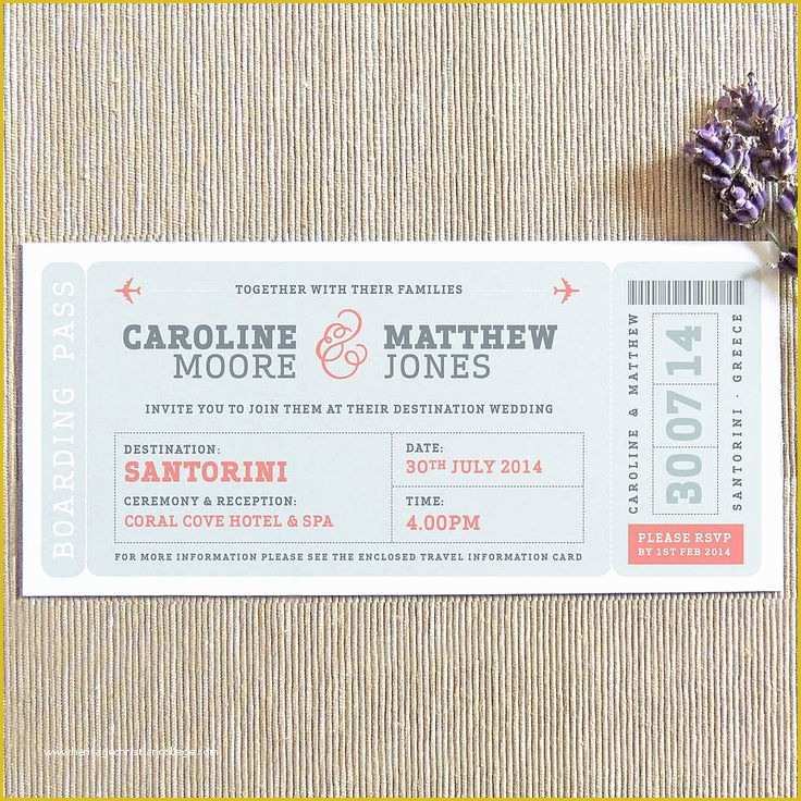 Plane Ticket Wedding Invitation Template Free Of Best 20 Ticket Invitation Ideas On Pinterest