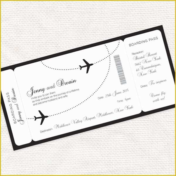 Plane Ticket Wedding Invitation Template Free Of E Fly with Me Boarding Pass Wedding Invitation Printable
