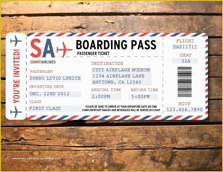 Plane Ticket Wedding Invitation Template Free Of Printable Airplane Airline Birthday Party Baby Shower