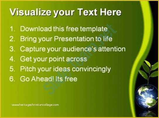 Plant Powerpoint Templates Free Download Of Green Earth Globe with Plant Growing Recycle Reuse