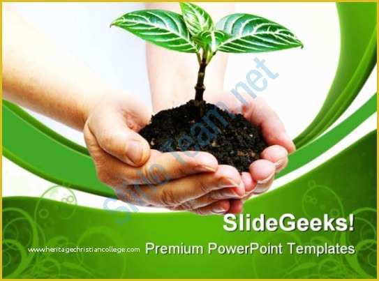 Plant Powerpoint Templates Free Download Of Plant In Hands Environment Powerpoint Templates and