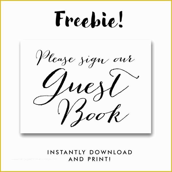 Please Sign Our Guestbook Free Template Of Free Printable Wedding Sign Black and White Please Sign