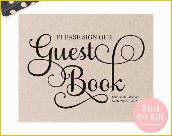 Please Sign Our Guestbook Free Template Of Guest Book Wedding Printable Please Sign by Blisspaperboutique