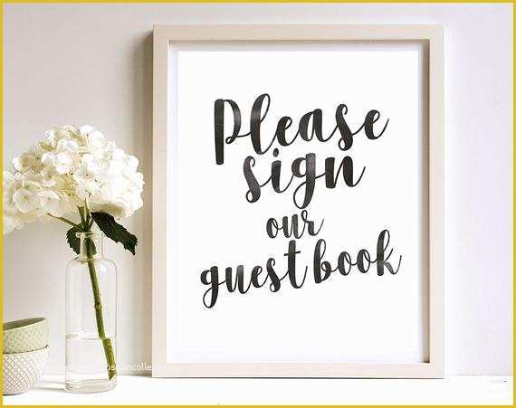 Please Sign Our Guestbook Free Template Of Please Sign Our Guest Book Printable 8x10 Sign Guest Book