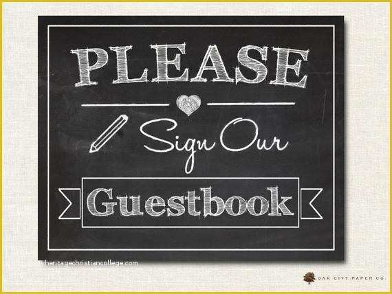 Please Sign Our Guestbook Free Template Of Please Sign Our Guestbook Sign Printable Chalkboard