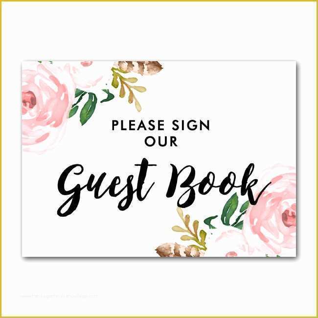 Please Sign Our Guestbook Free Template Of Wedding Sign Flowers Please Sign Our Guestbook Instant
