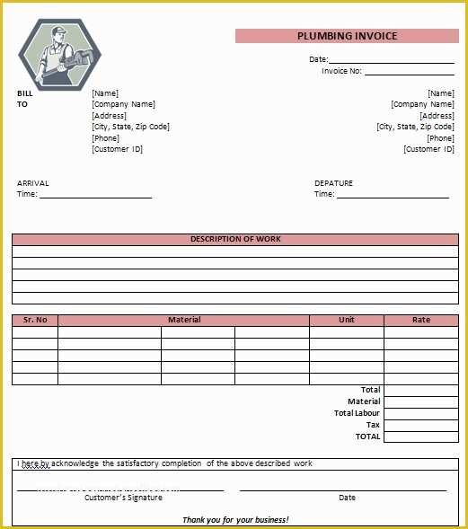 Plumbing Work order Template Free Of 14 Free Plumbing Invoice Templates Demplates