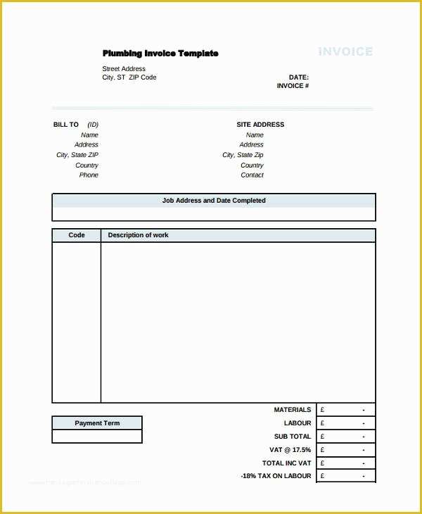 Plumbing Work order Template Free Of 7 Plumbing Invoice Examples & Samples