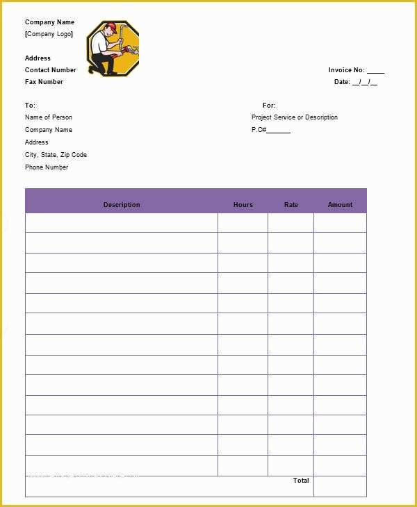 Plumbing Work order Template Free Of 7 Plumbing Invoice – Free Downloadable Samples Examples