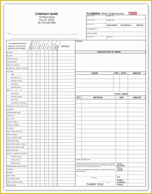 Plumbing Work order Template Free Of Landscape Bid Templates
