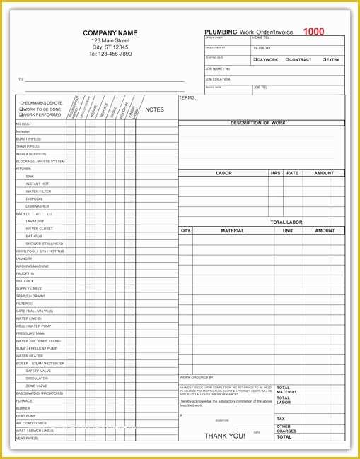 Plumbing Work order Template Free Of Landscape Bid Templates