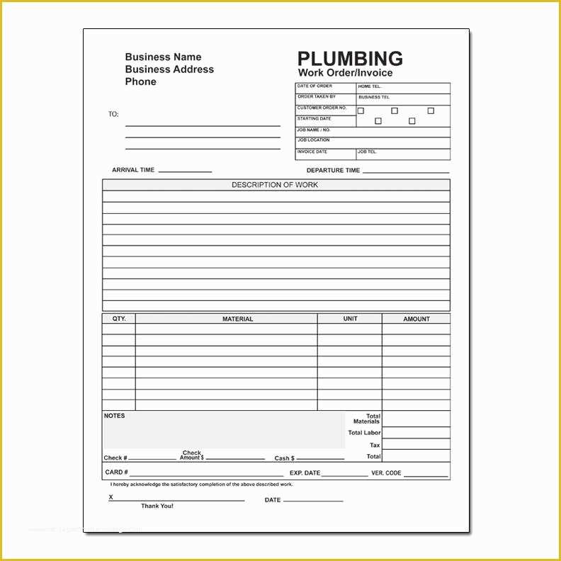 Plumbing Work order Template Free Of Plumbing Invoice Template 9 Free Templates In Word Pdf