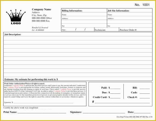 Plumbing Work order Template Free Of Plumbing Work order Invoice