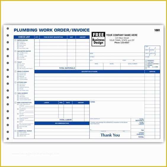 Plumbing Work order Template Free Of Plumbing Work order Work order forms