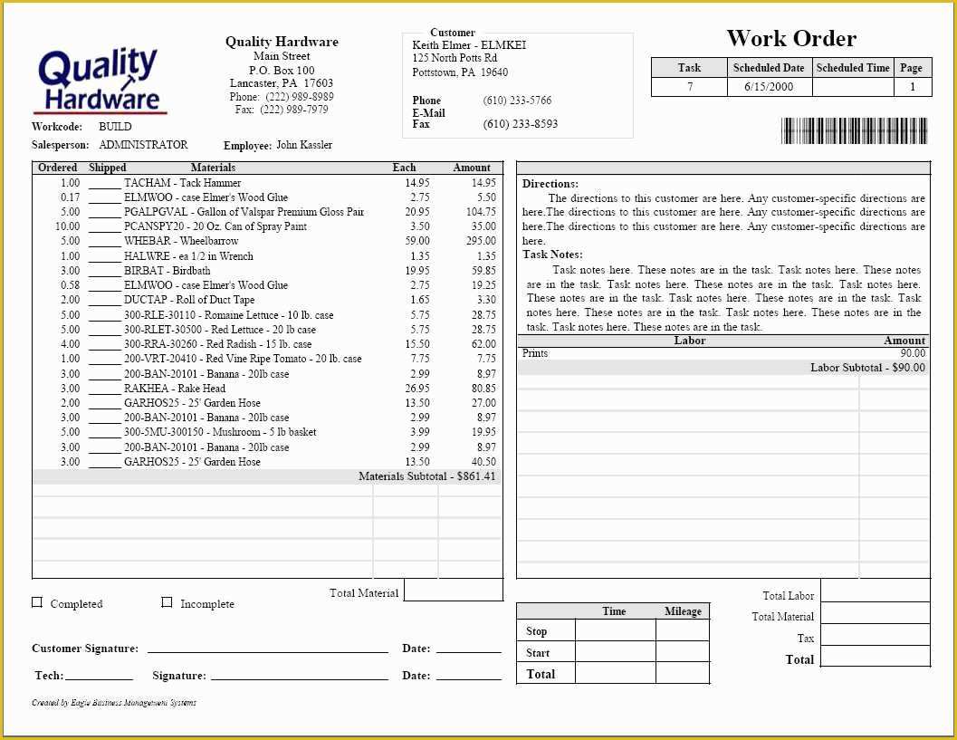 Plumbing Work order Template Free Of Tasks &amp; Work orders Ebms Accounting software