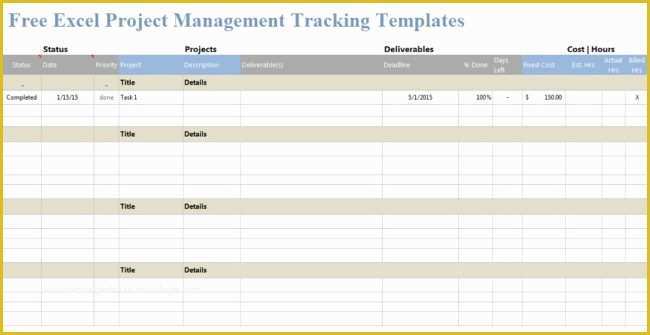 Pmo Templates Free Of Free Excel Project Management Tracking Templates