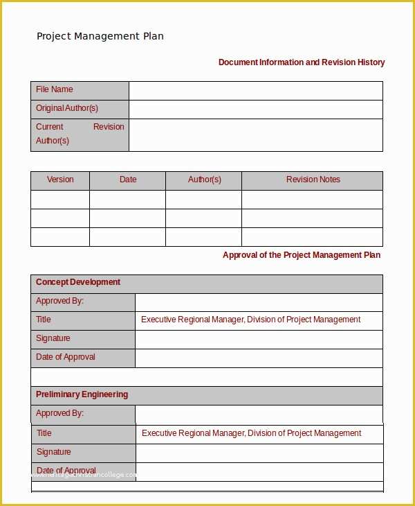 Pmo Templates Free Of Project Management Template 10 Free Word Pdf Documents