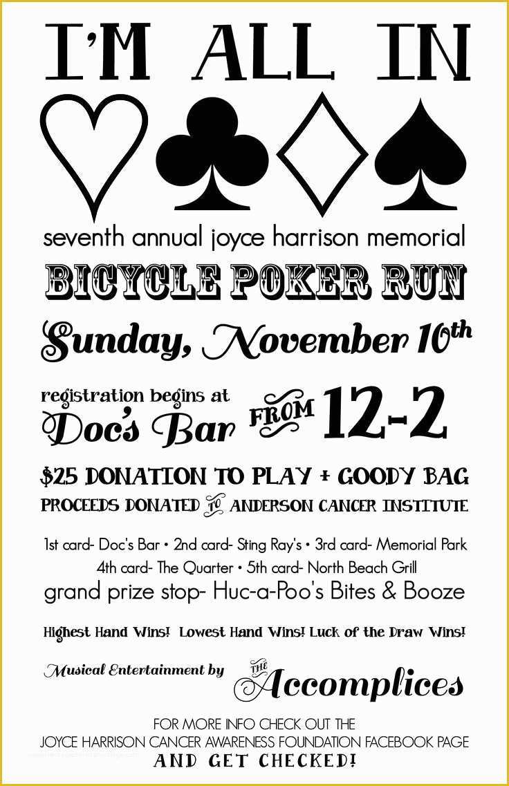 Poker Run Flyer Template Free Of Bicycle Run Weekend Of the Fundraiser Would Be Fun