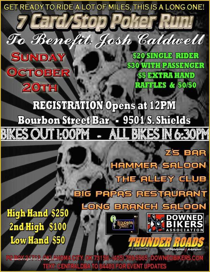 Poker Run Flyer Template Free Of Oklahoma City Ok Oct 20 2013 7 Card Poker Run Josh