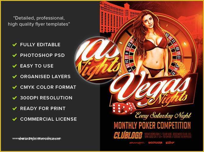 Poker Run Flyer Template Free Of Vegas Nights Flyer Template Flyerheroes