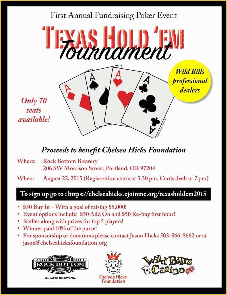 Poker tournament Flyer Template Free Of First Annual Fundraising Poker event – Texas Hold ‘em