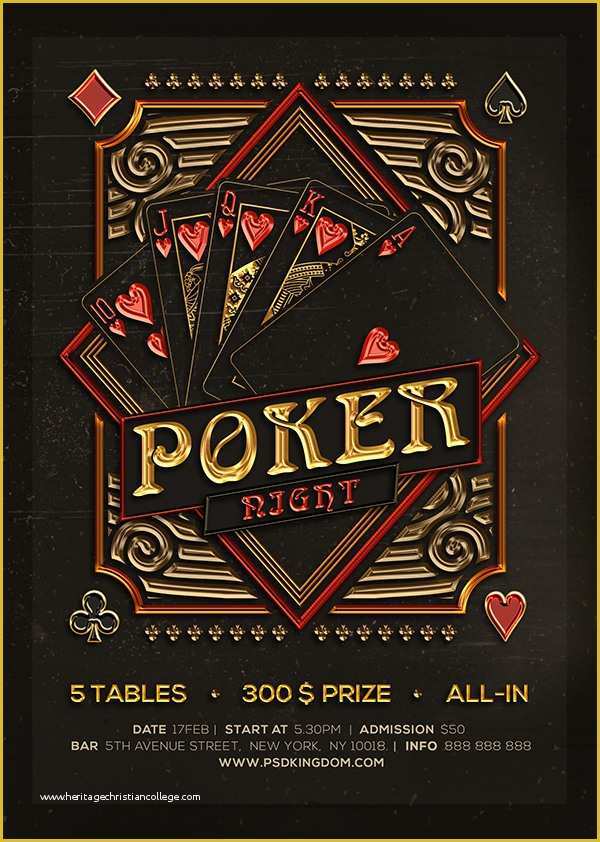 Poker tournament Flyer Template Free Of Poker Night Black Jack Template Flyers 4x6 On Behance