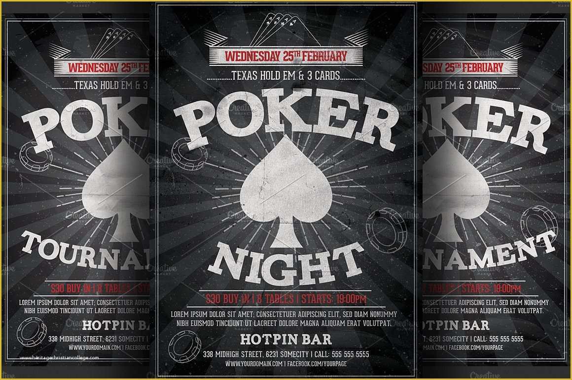 Poker tournament Flyer Template Free Of Poker Night Flyer Template Flyer Templates Creative Market