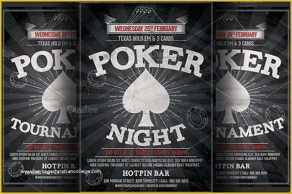 Poker tournament Flyer Template Free Of Poker Night Flyer Template Flyer Templates On Creative