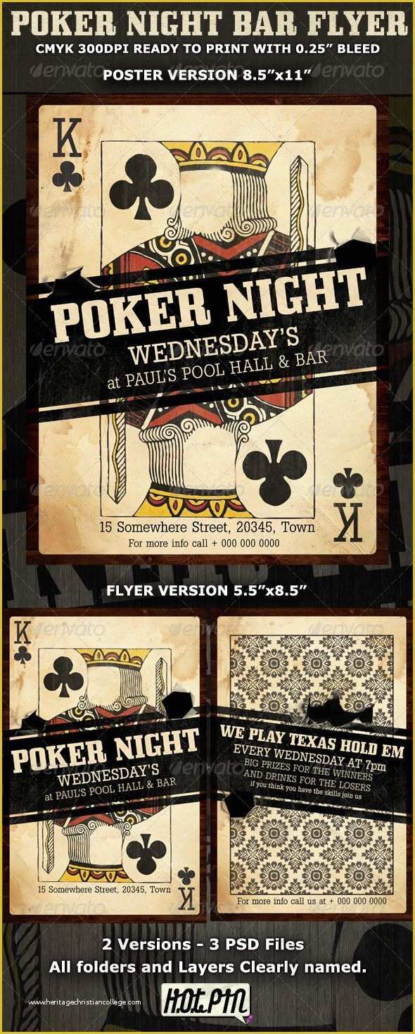 Poker tournament Flyer Template Free Of Poker Night Flyer Template