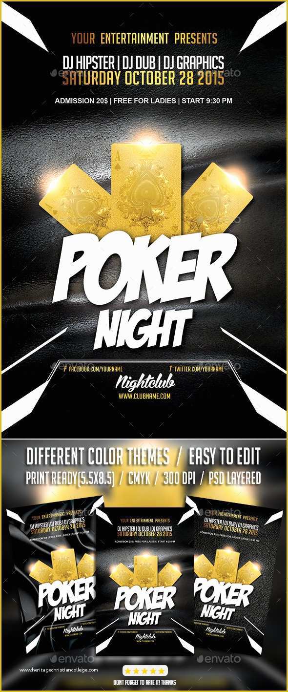 Poker tournament Flyer Template Free Of Poker Night tournament Psd Flyer Template by Giga Template