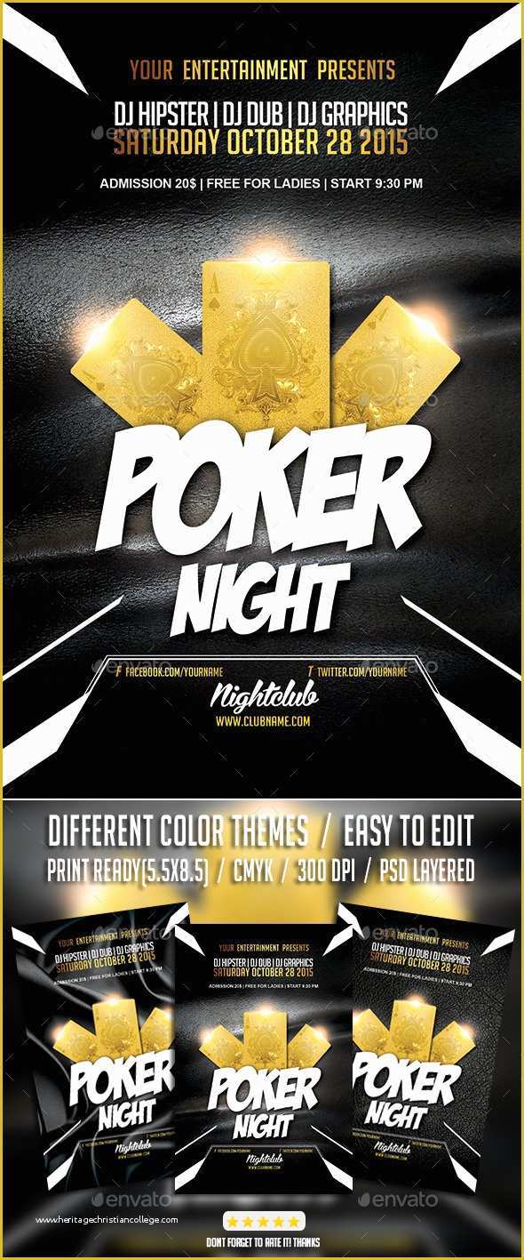 Poker tournament Flyer Template Free Of Poker Night tournament Psd Flyer Template by Giga Template
