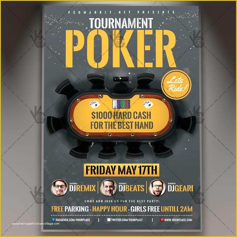 Poker tournament Flyer Template Free Of Poker tournament Premium Flyer Psd Template