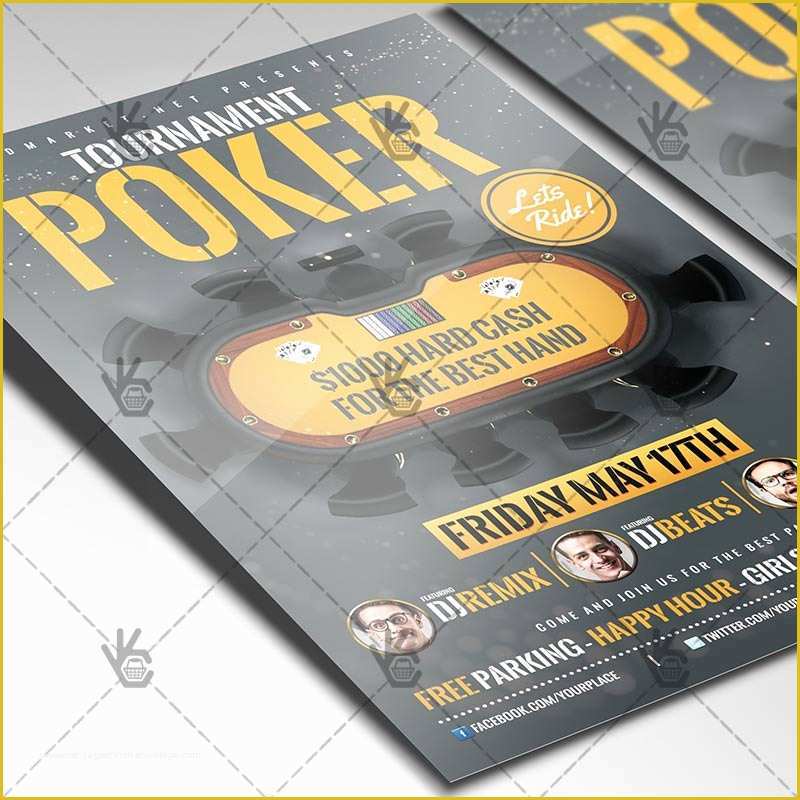 Poker tournament Flyer Template Free Of Poker tournament Premium Flyer Psd Template