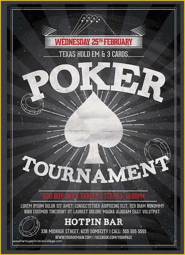 Poker tournament Flyer Template Free Of tournament Flyer Template Word Night Flyer