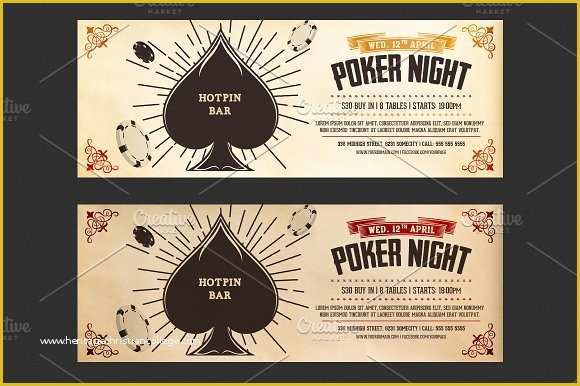 Poker tournament Flyer Template Free Of Vintage Poker Night Flyer Template Creative Daddy