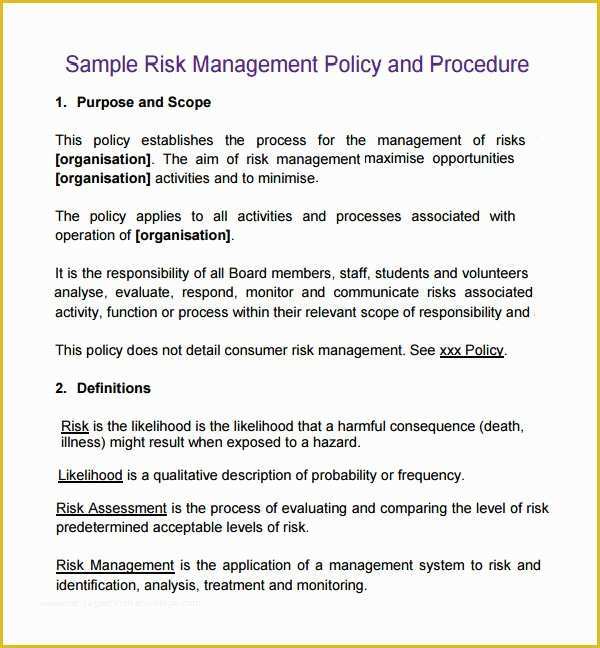 Policy and Procedure Template Free Of 6 Policy and Procedure Templates Pdf Doc