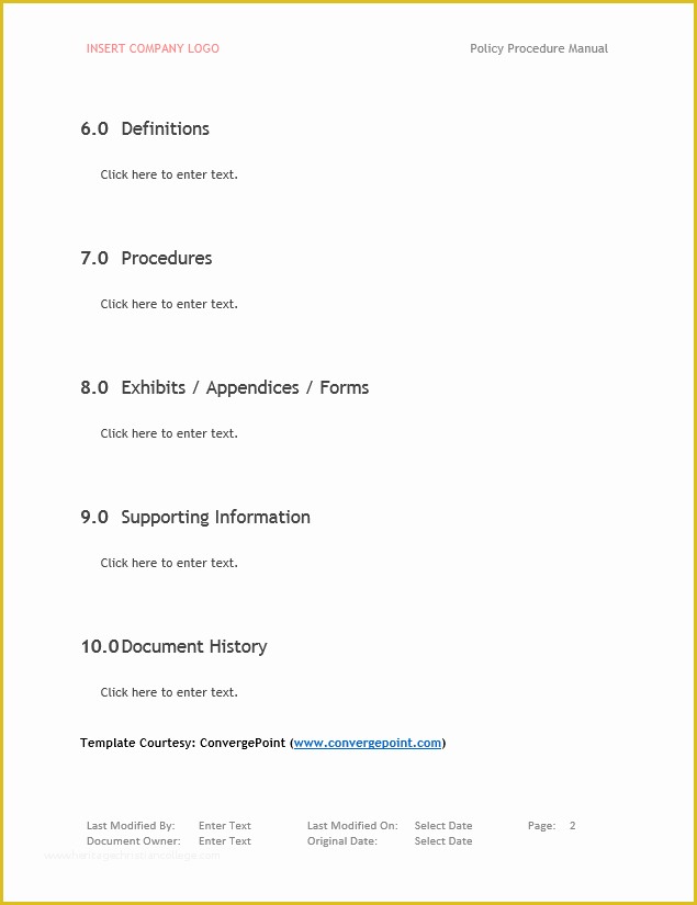 Policy and Procedure Template Free Of Free Policy and Procedure Template Microsoft Word