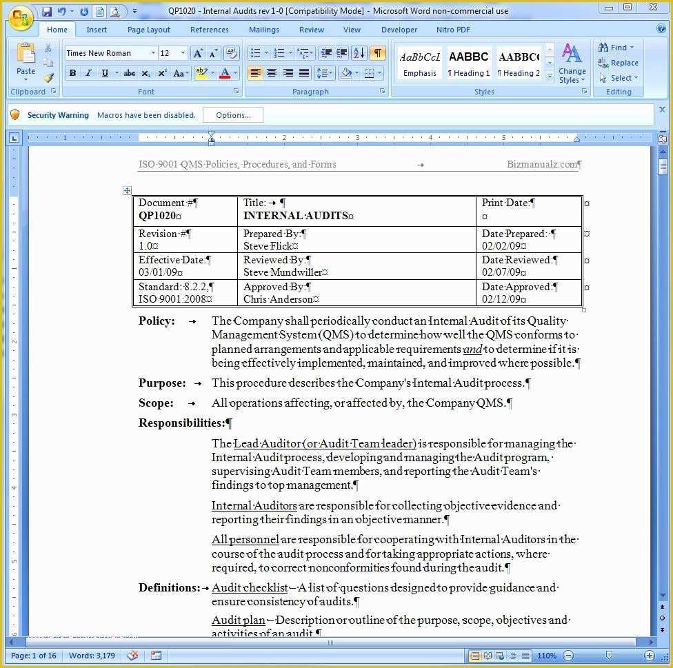 Policy and Procedure Template Free Of Instruction Booklet Template Policies and Procedures