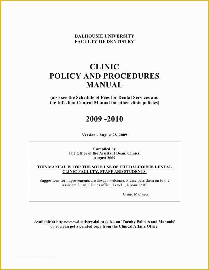Policy and Procedure Template Free Of Medical Fice Policy and Procedure Manual Template